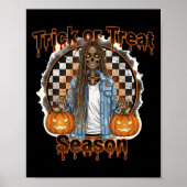Halloween African American Skeleton Season Pumpkin Poster (Voorkant)