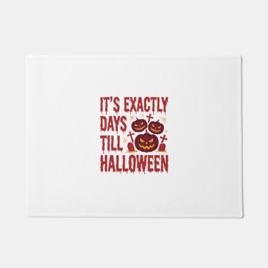 Halloween Aftelling Pompoen Kerkhof Horror Typo Deurmat (Voorkant)