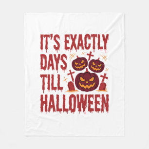 Halloween Aftelling Pompoen Kerkhof Horror Typo Fleece Deken