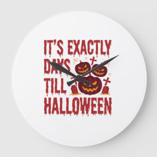 Halloween Aftelling Pompoen Kerkhof Horror Typo Grote Klok