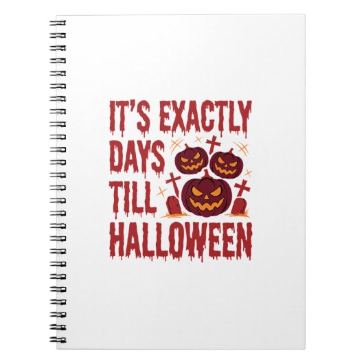 Halloween Aftelling Pompoen Kerkhof Horror Typo Notitieboek (Voorkant)