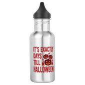 Halloween Aftelling Pompoen Kerkhof Horror Typo Waterfles (Links)