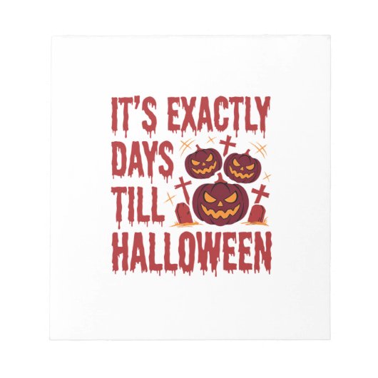 Halloween Aftelling Pompoenen Kerkhof Horror Typo Notitieblok (Voorkant)