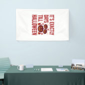 Halloween Aftelling Pompoenen Kerkhof Horror Typo Spandoek (Beurs)