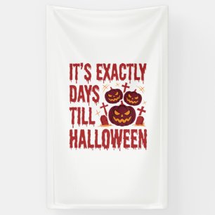 Halloween Aftelling Pompoenen Kerkhof Horror Typo Spandoek