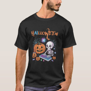 Halloween Ai, Grappig Skelet met Pompoen en Ai T-shirt
