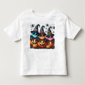 Halloween AI Spinnen en pompoenen Kinderen - Kinder Shirts (Voorkant)