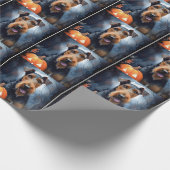 Halloween Airedale met pompoenen eng Cadeaupapier (Hoek)