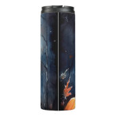 Halloween Airedale met pompoenen eng Thermosbeker (Achterkant)