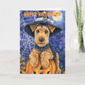 Halloween Airedale Terrier Feestdagen Kaart (Voorkant)