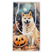 Halloween Akita met pompoenen eng Klein Cadeauzakje (Voorkant)