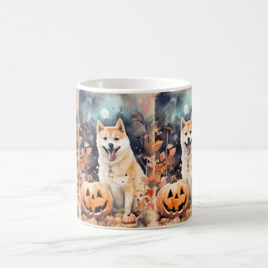 Halloween Akita met pompoenen eng Koffiemok (Center)