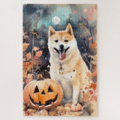 Halloween Akita met pompoenen eng Legpuzzel