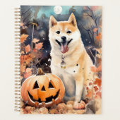 Halloween Akita met pompoenen eng Planner (Voorkant)