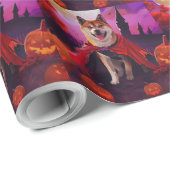 Halloween Akita Vampire Pumpkins eng Cadeaupapier (Rol Hoek)