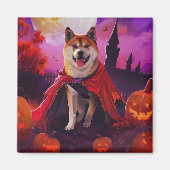 Halloween Akita Vampire Pumpkins eng Magneet (Voorkant)