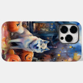 Halloween Alaskan Malamute Met Pompoenen Eng Case-Mate iPhone Case (Achterkant (horizontaal))