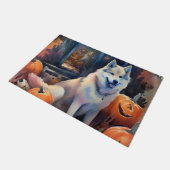 Halloween Alaskan Malamute Met Pompoenen Eng Deurmat (Schuin)