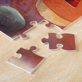 Halloween Alaskan Malamute met pompoenen Legpuzzel (Zijkant)