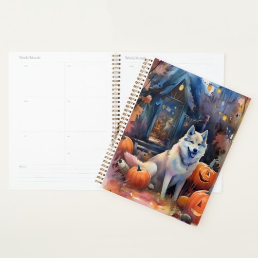 Halloween Alaskan Malamute met pompoenen Planner (Display)
