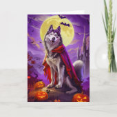 Halloween Alaskan Malamute Vampire Pumpkins eng Kaart (Voorkant)