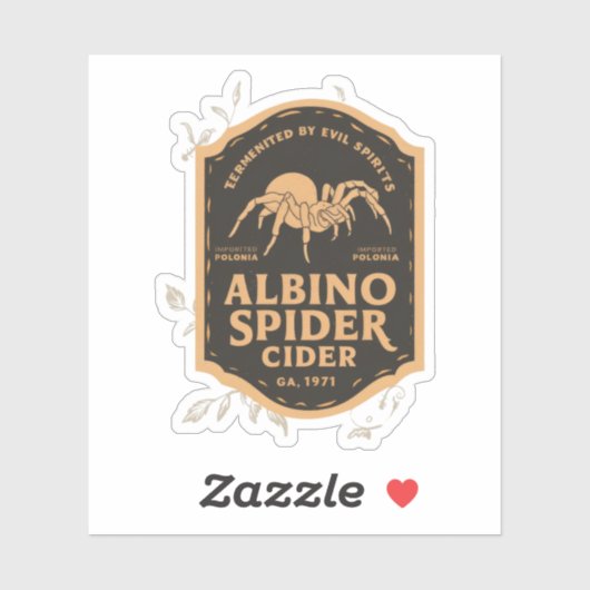 Halloween Albino Spider Cides Witchs Potion Fles Sticker (Vel)