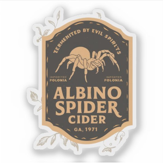 Halloween Albino Spider Cides Witchs Potion Fles Sticker (Voorkant)