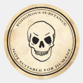 Halloween  alchemie gif schedel label (Voorkant)