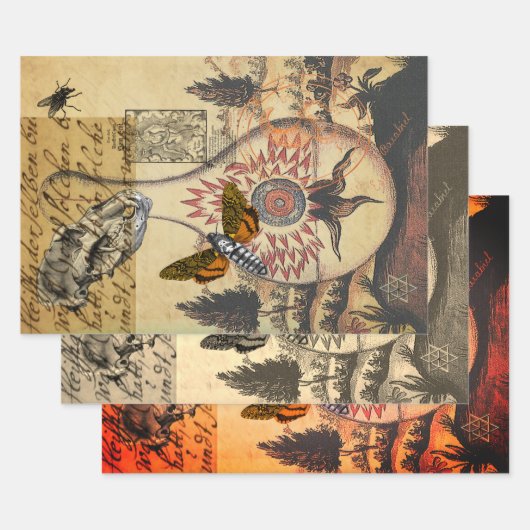 Halloween Alchemy Moth Animal Skull Tissue Inpakpapier Vel (Set)
