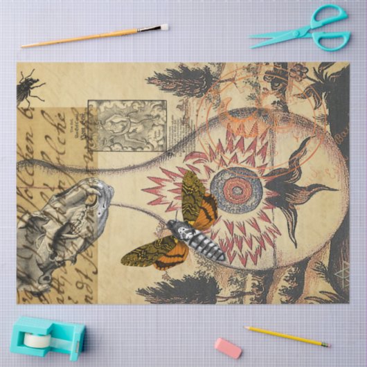 Halloween Alchemy Moth Animal Skull Tissuepapier (Craft)