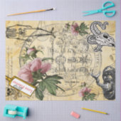 Halloween Alchemy Pink Peony Skeleton Ephemera Tissuepapier (Craft)