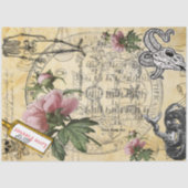 Halloween Alchemy Pink Peony Skeleton Ephemera Tissuepapier (Voorkant)
