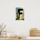 Halloween Alfabet Kids ABC Letter F Poster (Keuken)