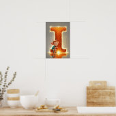 Halloween Alfabet Kinderen ABC Letter I Poster (Keuken)