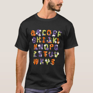 Halloween Alfabet Lazy Halloween Kostuum Leraar T-shirt