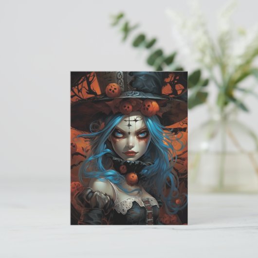 Halloween Alice Briefkaart (Staand voorkant)