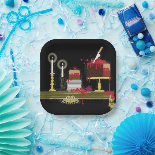 Halloween Alice in het wonderland thee tijd bord (Feest)