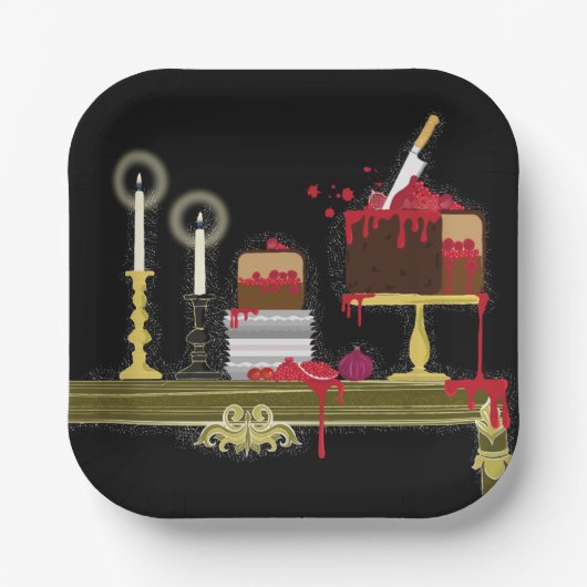 Halloween Alice in het wonderland thee tijd bord (Voorkant)