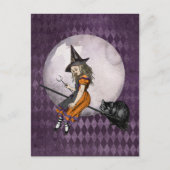 Halloween Alice in Wonderland Cheshire Cat Moon Briefkaart (Voorkant)