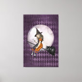 Halloween Alice in Wonderland Cheshire Cat Moon Canvas Afdruk (Voorkant)