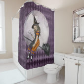 Halloween Alice in Wonderland Cheshire Cat Moon Douchegordijn (In situ)