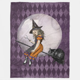 Halloween Alice in Wonderland Cheshire Cat Moon Fleece Deken