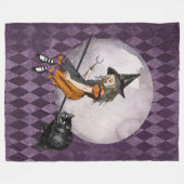 Halloween Alice in Wonderland Cheshire Cat Moon Fleece Deken (Voorkant (Horizontaal))
