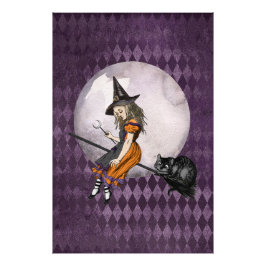 Halloween Alice in Wonderland Cheshire Cat Moon Foto Afdruk