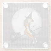 Halloween Alice in Wonderland Cheshire Cat Moon Glazen Onderzetter (Achterkant)