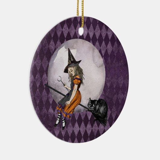 Halloween Alice in Wonderland Cheshire Cat Moon Keramisch Ornament (Rechts)