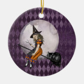 Halloween Alice in Wonderland Cheshire Cat Moon Keramisch Ornament (Voorkant)