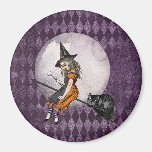 Halloween Alice in Wonderland Cheshire Cat Moon Magneet (Voorkant)