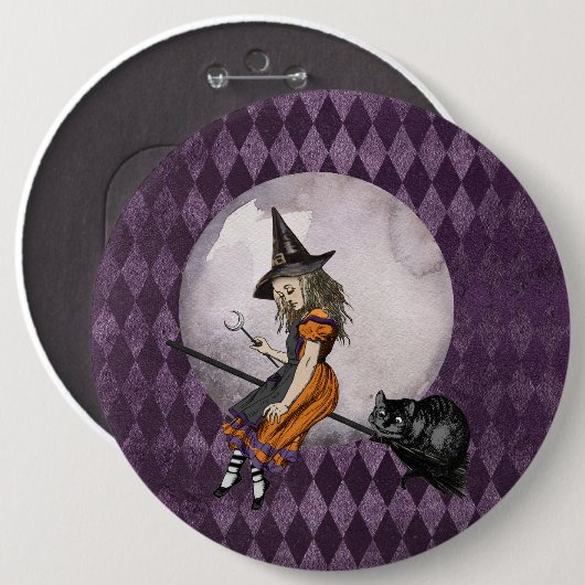 Halloween Alice in Wonderland Cheshire Cat Moon Ronde Button 6,0 Cm (Voorkant /achterkant)
