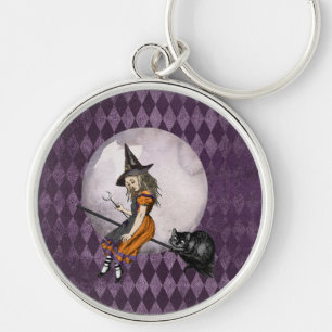 Halloween Alice in Wonderland Cheshire Cat Moon Sleutelhanger